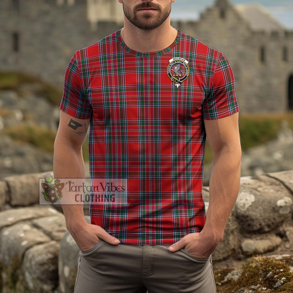 MacBean (MacBain) Tartan Cotton T-Shirt with Family Crest Men's Shirt - Tartanvibesclothing Shop