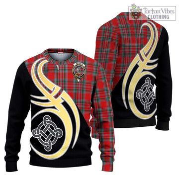 MacBean (MacBain) Tartan Ugly Sweater with Family Crest and Celtic Symbol Style Unisex - Tartan Vibes Clothing