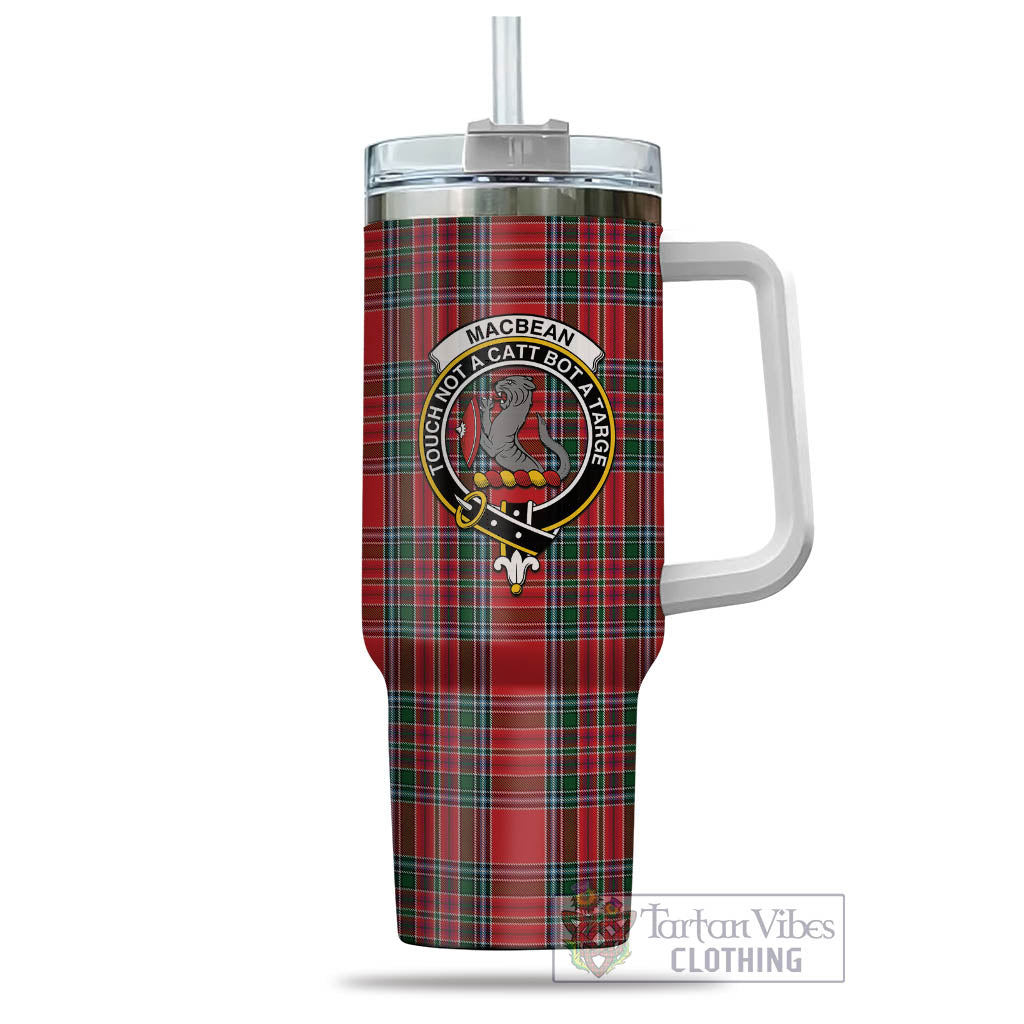 MacBean (MacBain) Tartan Tumbler with Handle with Family Crest - Tartan Vibes Clothing