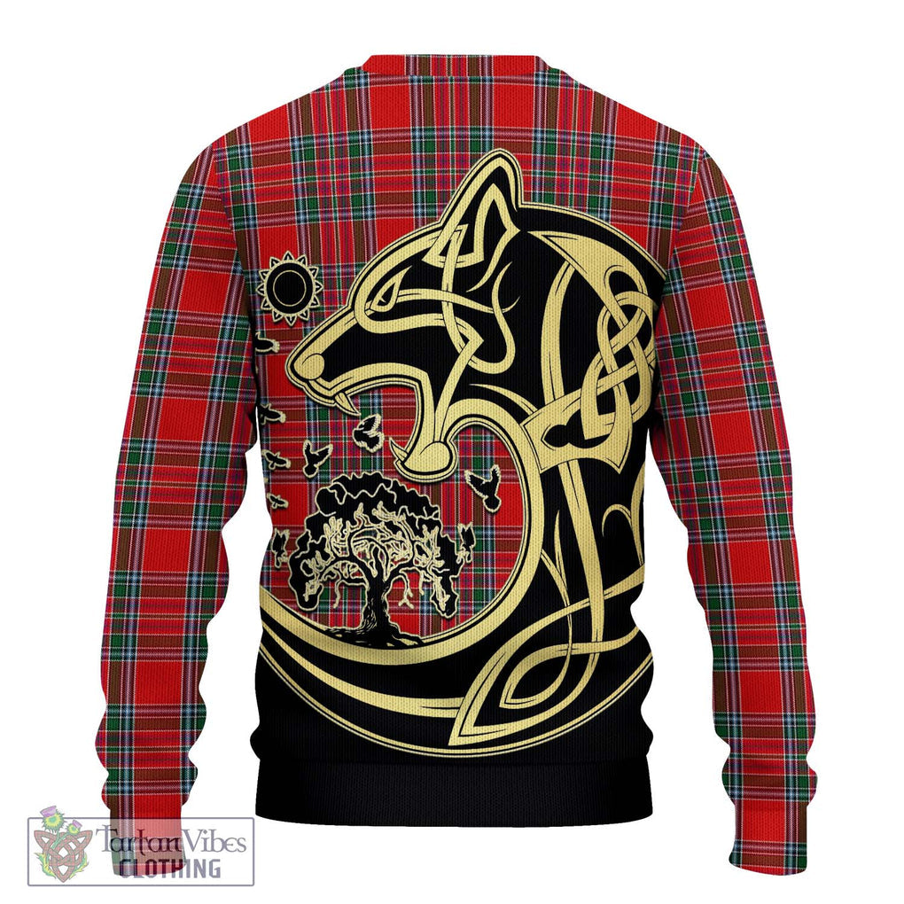 MacBean (MacBain) Tartan Ugly Sweater with Family Crest Celtic Wolf Style - Tartan Vibes Clothing