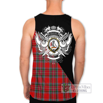 MacBean (MacBain) Tartan Men's Tank Top with Family Crest and Military Logo Style - Tartan Vibes Clothing