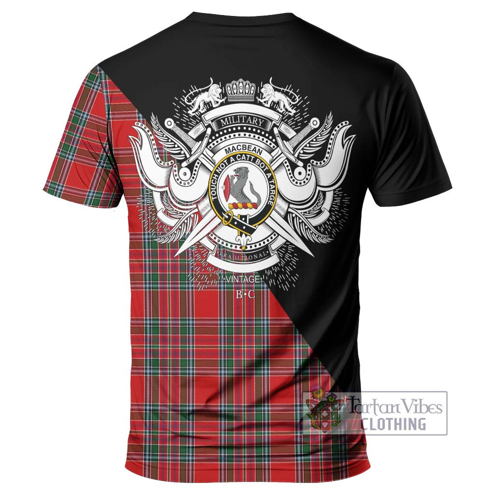 MacBean (MacBain) Tartan T-Shirt with Family Crest and Military Logo Style - Tartan Vibes Clothing