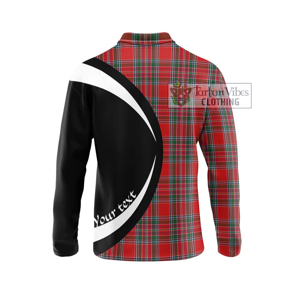 MacBean (MacBain) Tartan Long Sleeve Polo Shirt with Family Crest Circle Style - Tartan Vibes Clothing
