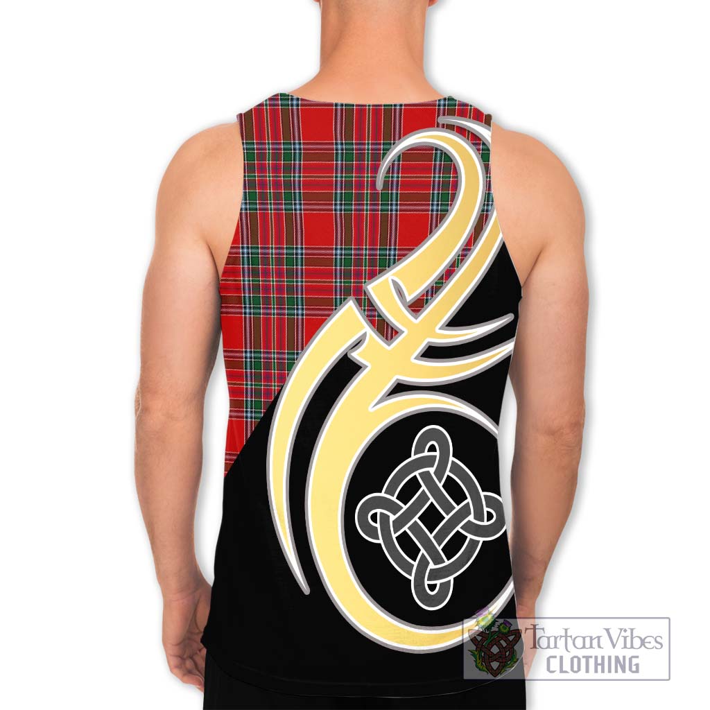 MacBean (MacBain) Tartan Men's Tank Top with Family Crest and Celtic Symbol Style - Tartan Vibes Clothing