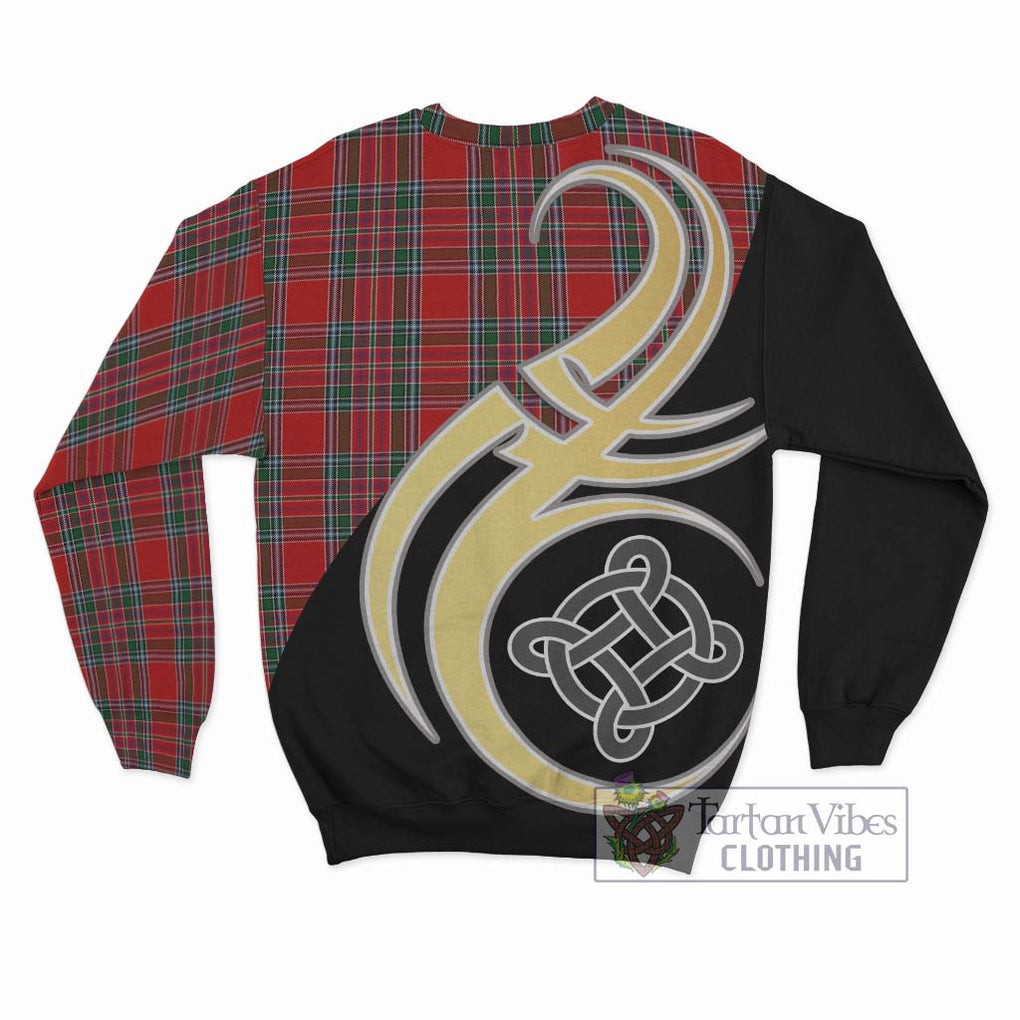 MacBean (MacBain) Tartan Sweatshirt with Family Crest and Celtic Symbol Style - Tartan Vibes Clothing
