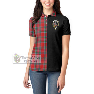 MacBean (MacBain) Tartan Women's Polo Shirt with Family Crest and Half Of Me Style - Tartan Vibes Clothing