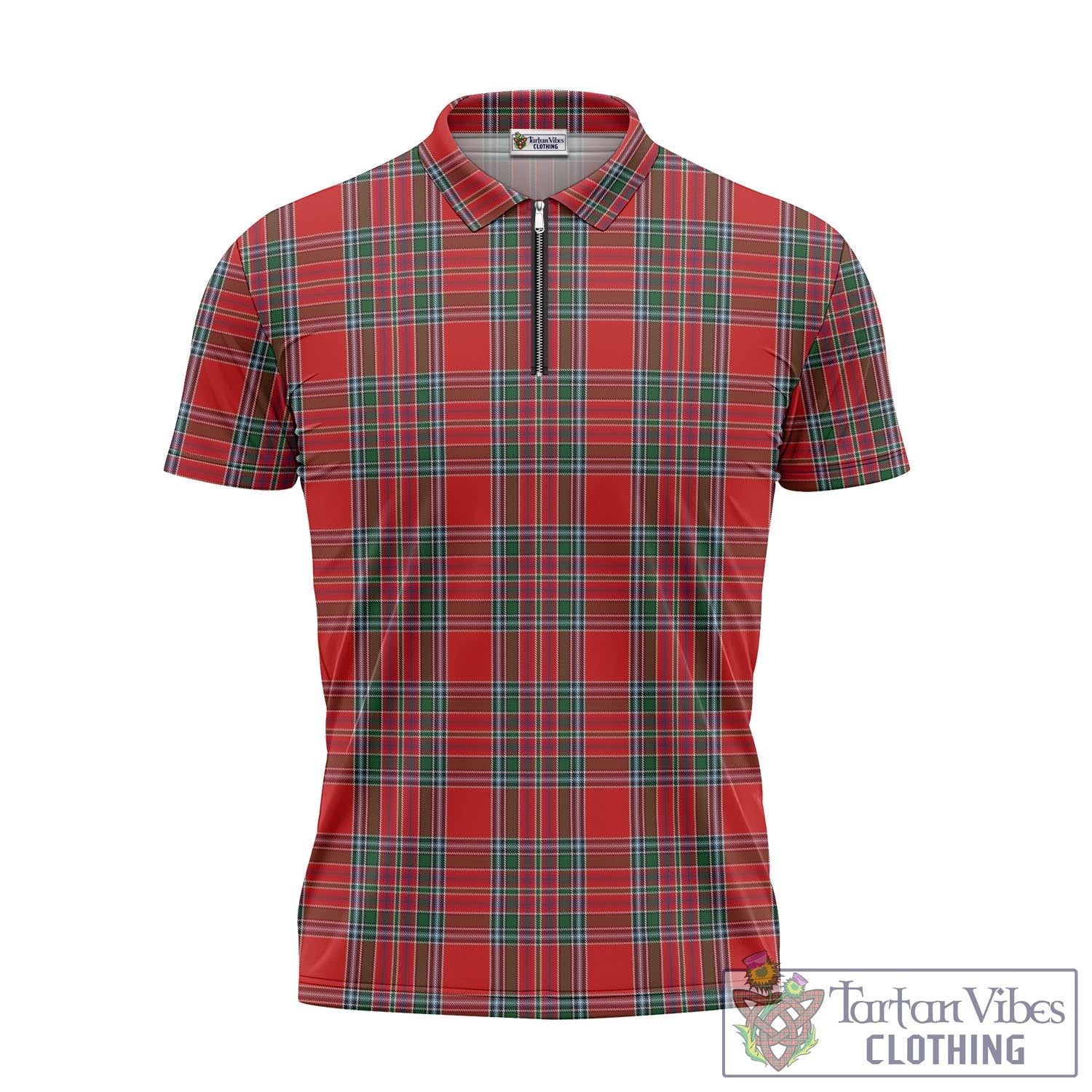 MacBean (MacBain) Tartan Zipper Polo Shirt - Tartan Vibes Clothing