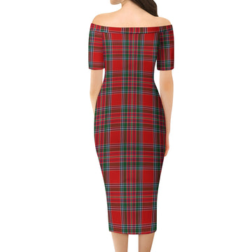 MacBean (MacBain) Tartan Off Shoulder Lady Dress