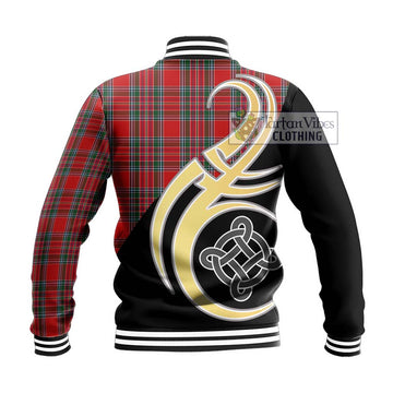 MacBean (MacBain) Tartan Baseball Jacket with Family Crest and Celtic Symbol Style