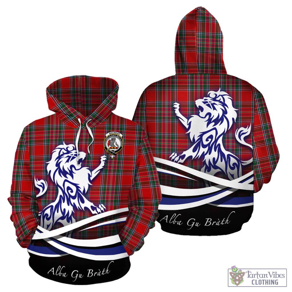 MacBean (MacBain) Tartan Hoodie with Alba Gu Brath Regal Lion Emblem - Tartan Vibes Clothing
