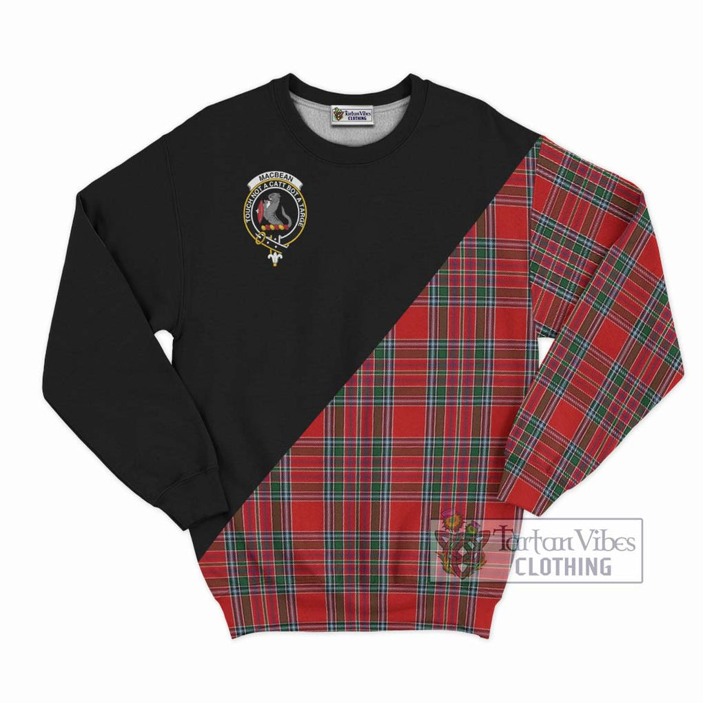 MacBean (MacBain) Tartan Sweatshirt with Family Crest and Military Logo Style - Tartan Vibes Clothing