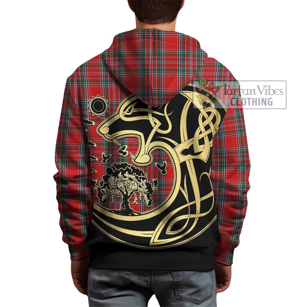 MacBean (MacBain) Tartan Hoodie with Family Crest Celtic Wolf Style - Tartan Vibes Clothing