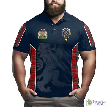 MacBean (MacBain) Tartan Men's Polo Shirt with Family Crest and Lion Rampant Vibes Sport Style