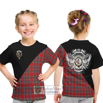 MacBean (MacBain) Tartan Kid T-Shirt with Family Crest and Military Logo Style - Tartan Vibes Clothing