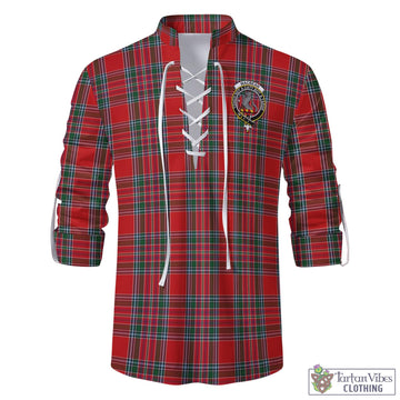 MacBean (MacBain) Tartan Men's Scottish Traditional Jacobite Ghillie Kilt Shirt with Family Crest - Tartan Vibes Clothing