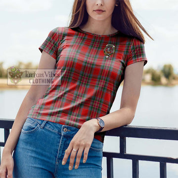 MacBean (MacBain) Tartan Cotton T-Shirt with Family Crest