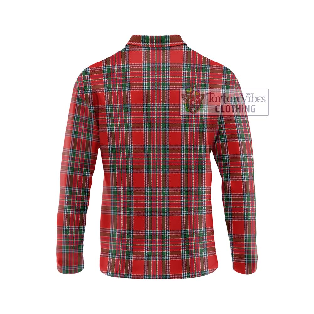 MacBean (MacBain) Tartan Long Sleeve Polo Shirt with Family Crest DNA In Me Style - Tartan Vibes Clothing