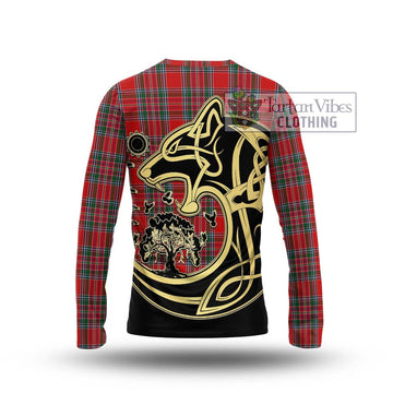 MacBean (MacBain) Tartan Long Sleeve T-Shirt with Family Crest Celtic Wolf Style - Tartan Vibes Clothing