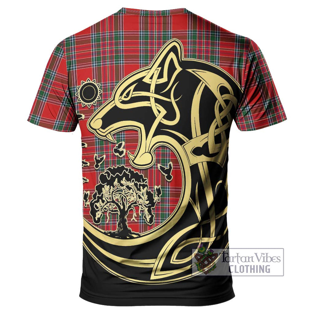 MacBean (MacBain) Tartan T-Shirt with Family Crest Celtic Wolf Style - Tartan Vibes Clothing
