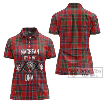MacBean (MacBain) Tartan Women's Polo Shirt with Family Crest DNA In Me Style - Tartan Vibes Clothing