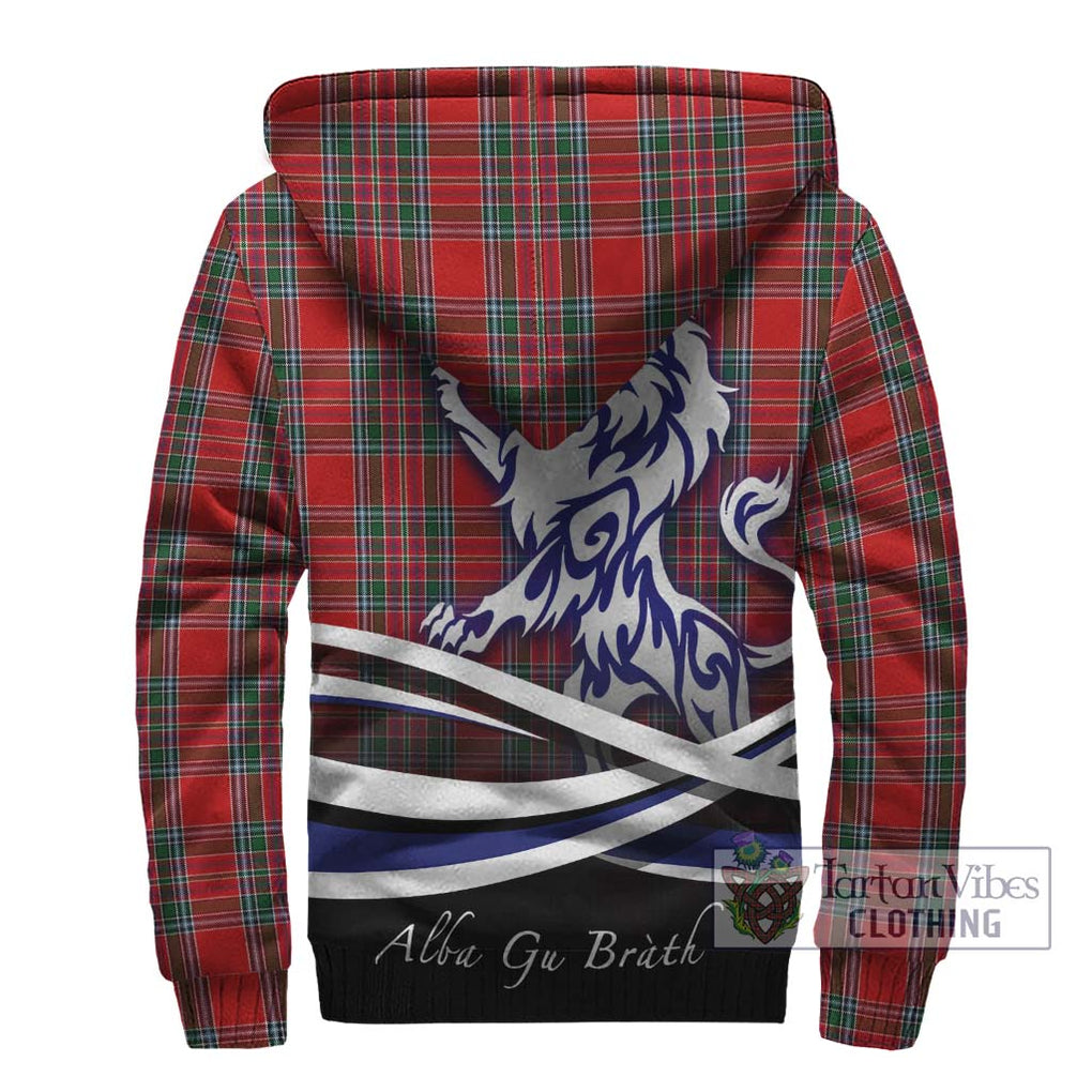 MacBean (MacBain) Tartan Sherpa Hoodie with Alba Gu Brath Regal Lion Emblem - Tartan Vibes Clothing