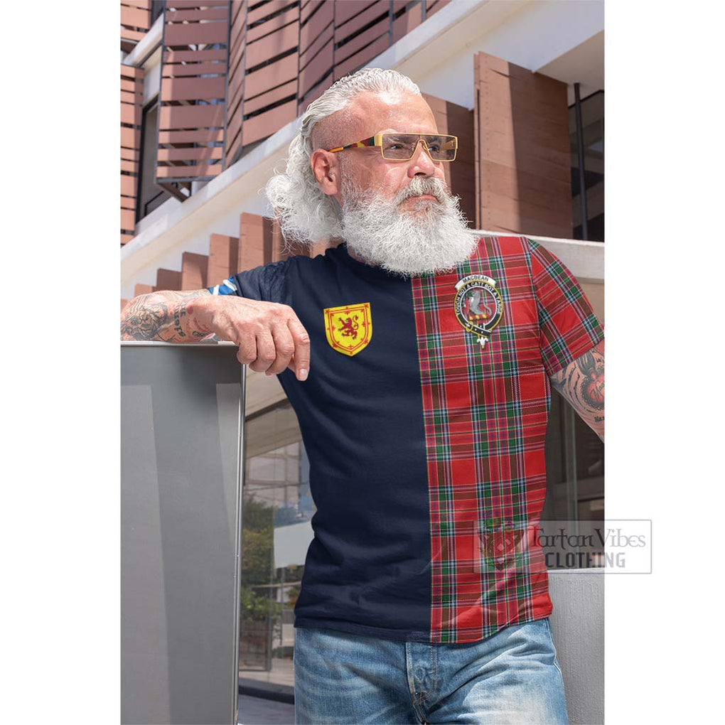 MacBean (MacBain) Tartan Cotton T-shirt Alba with Scottish Lion Royal Arm Half Style Men's Shirt - Tartan Vibes Clothing