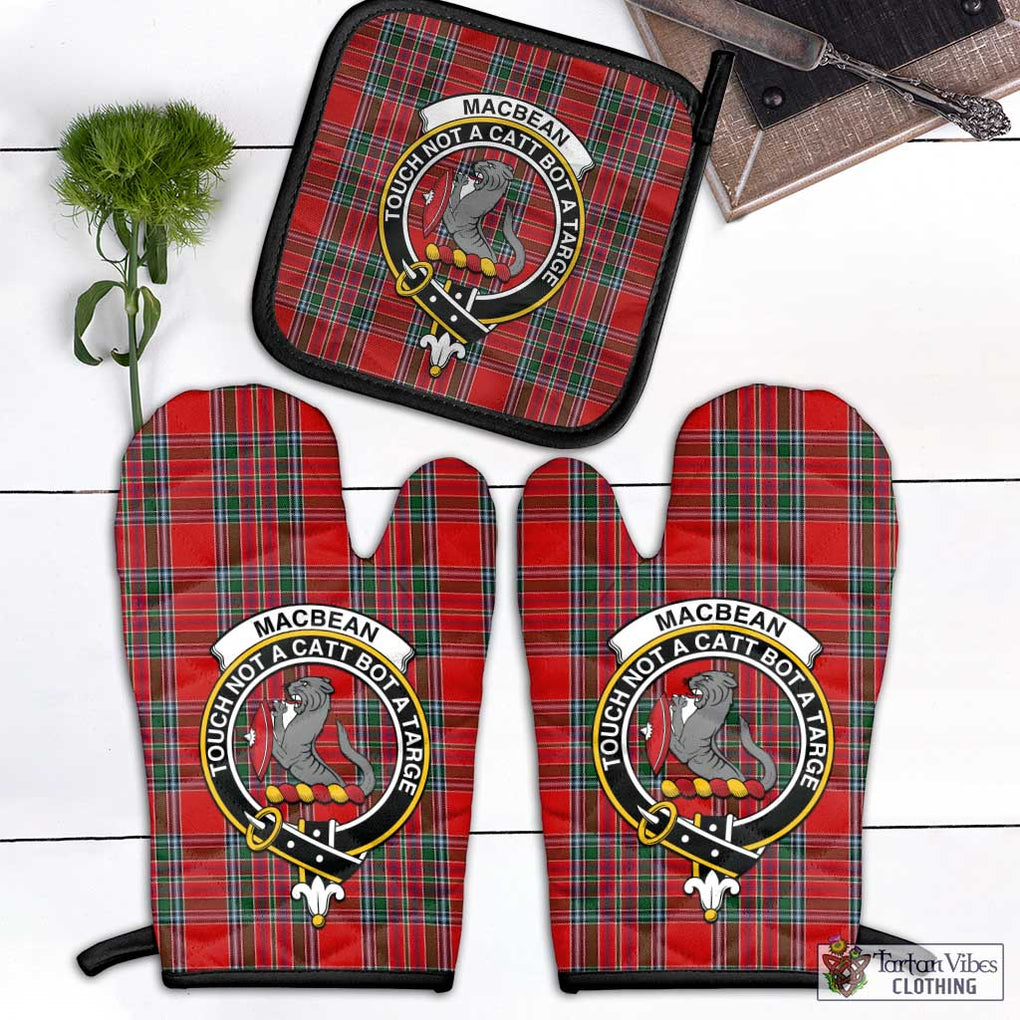 MacBean (MacBain) Tartan Combo Oven Mitt & Pot-Holder with Family Crest - Tartan Vibes Clothing