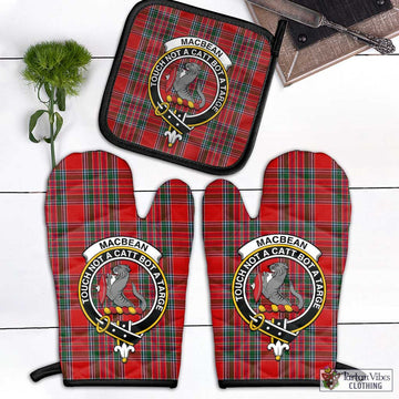 MacBean (MacBain) Tartan Combo Oven Mitt & Pot-Holder with Family Crest
