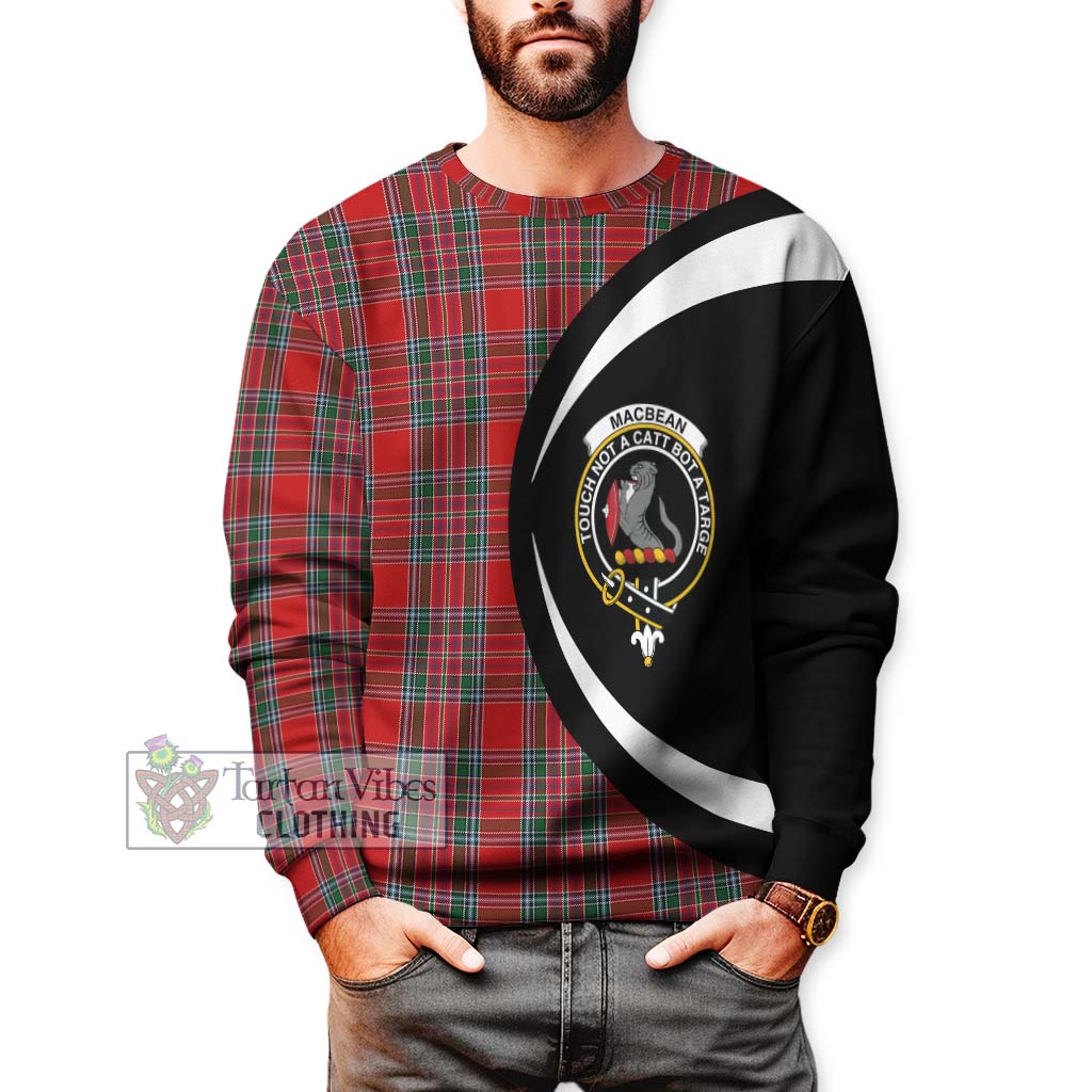 MacBean (MacBain) Tartan Sweatshirt with Family Crest Circle Style - Tartan Vibes Clothing
