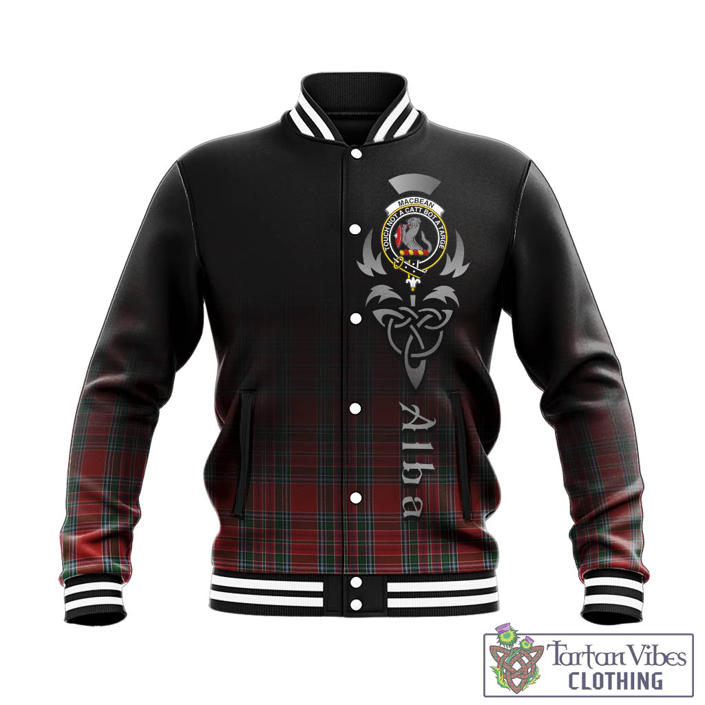 MacBean (MacBain) Tartan Baseball Jacket Featuring Alba Gu Brath Family Crest Celtic Inspired - Tartan Vibes Clothing