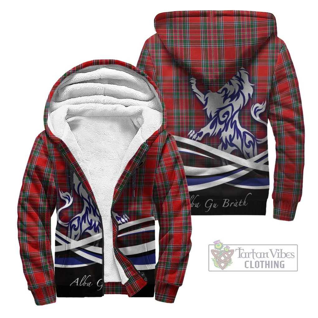 MacBean (MacBain) Tartan Sherpa Hoodie with Alba Gu Brath Regal Lion Emblem Unisex - Tartan Vibes Clothing
