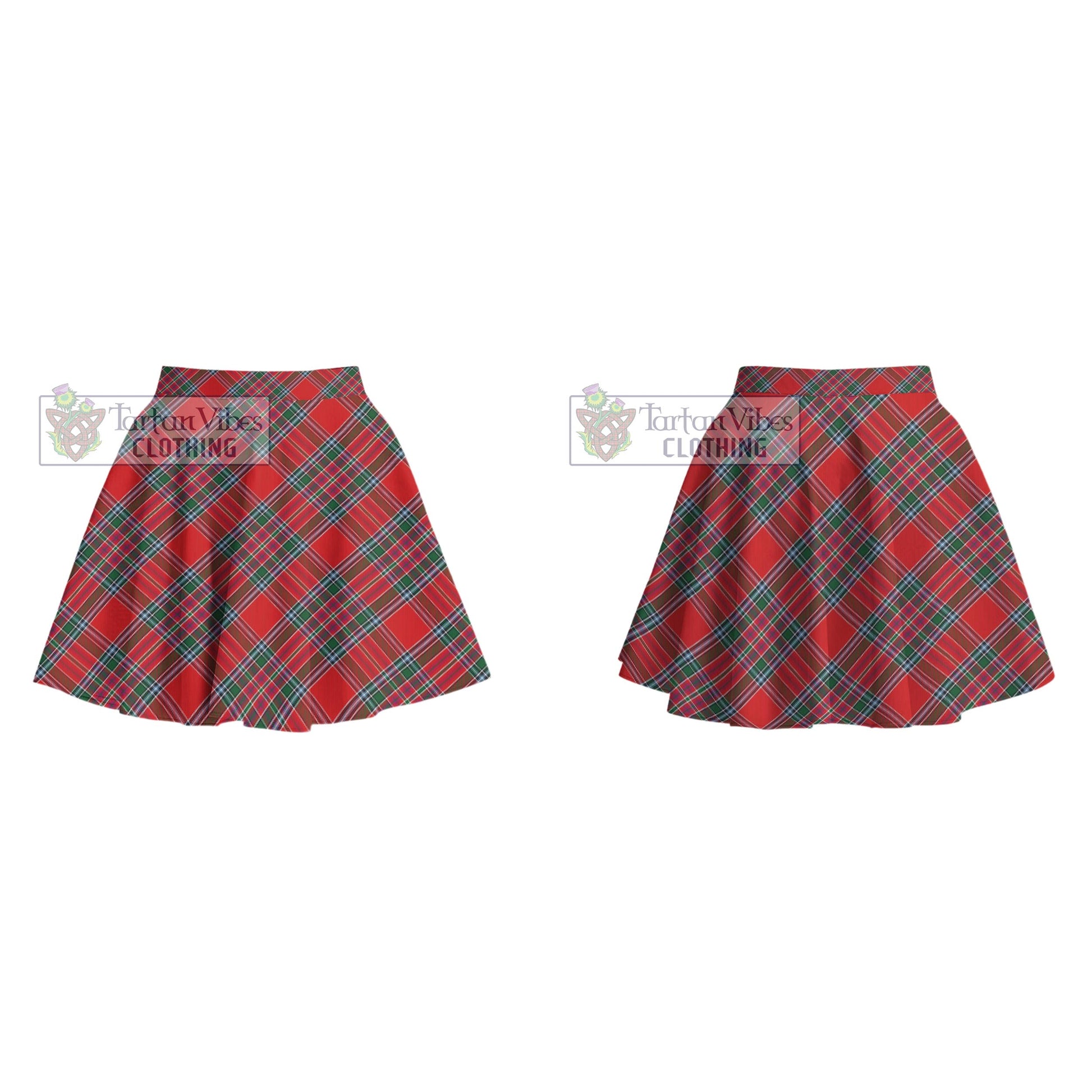 MacBean (MacBain) Tartan Women's Plated Mini Skirt Cross Style - Tartan Vibes Clothing