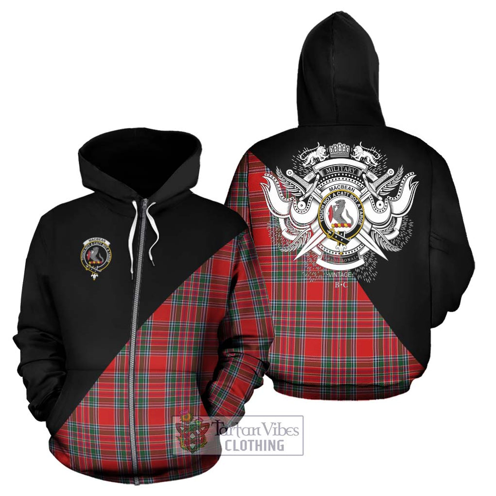 MacBean (MacBain) Tartan Hoodie with Family Crest and Military Logo Style - Tartan Vibes Clothing