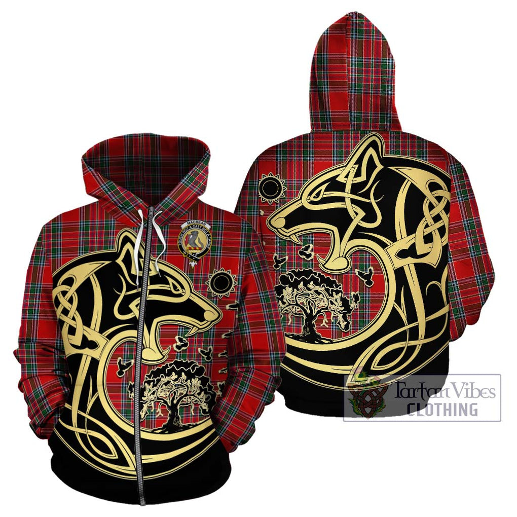 MacBean (MacBain) Tartan Hoodie with Family Crest Celtic Wolf Style - Tartan Vibes Clothing