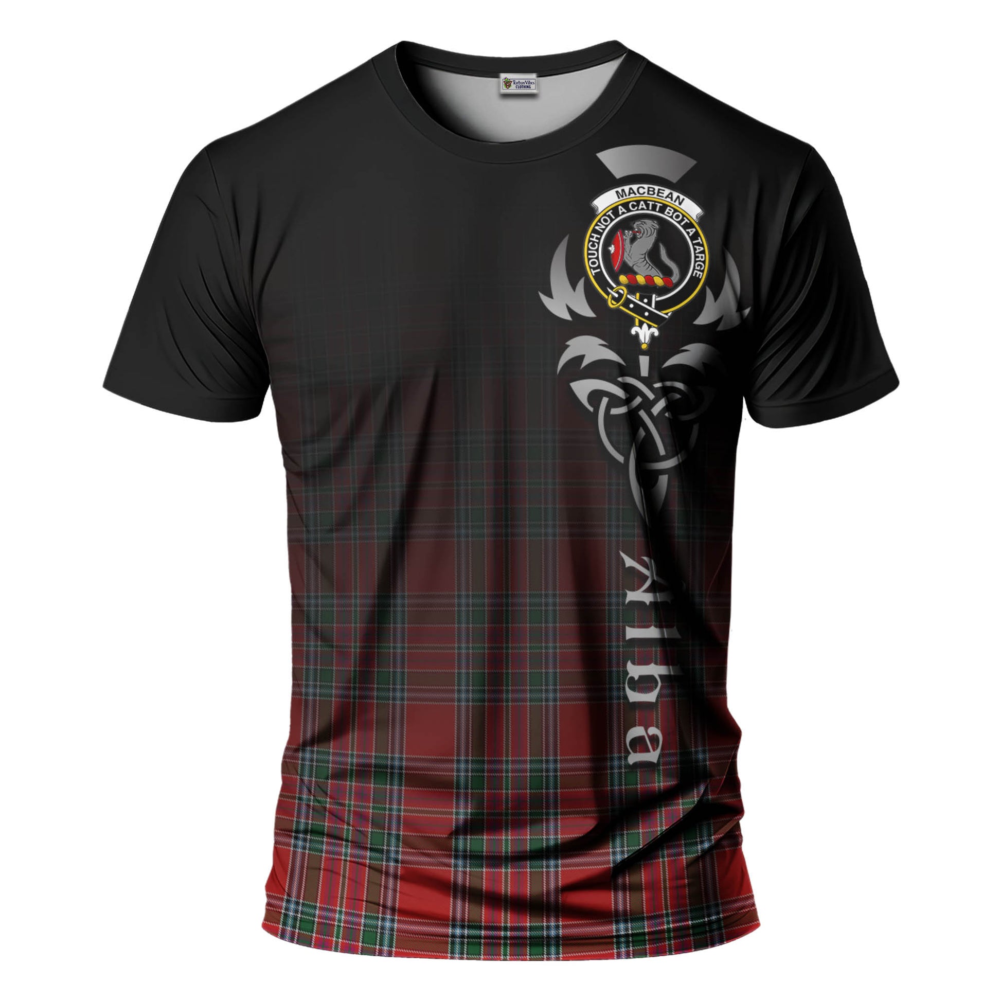 MacBean (MacBain) Tartan T-Shirt Featuring Alba Gu Brath Family Crest Celtic Inspired - Tartan Vibes Clothing