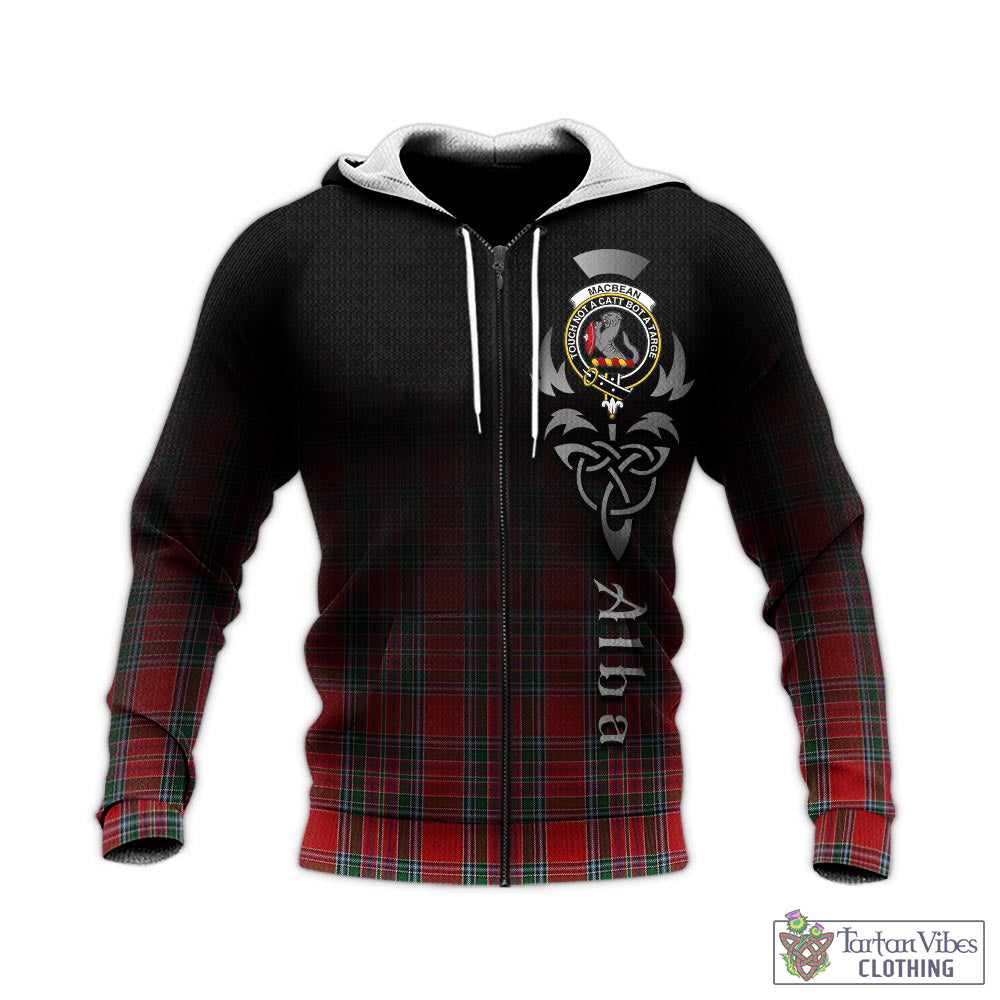 MacBean (MacBain) Tartan Knitted Hoodie Featuring Alba Gu Brath Family Crest Celtic Inspired - Tartan Vibes Clothing