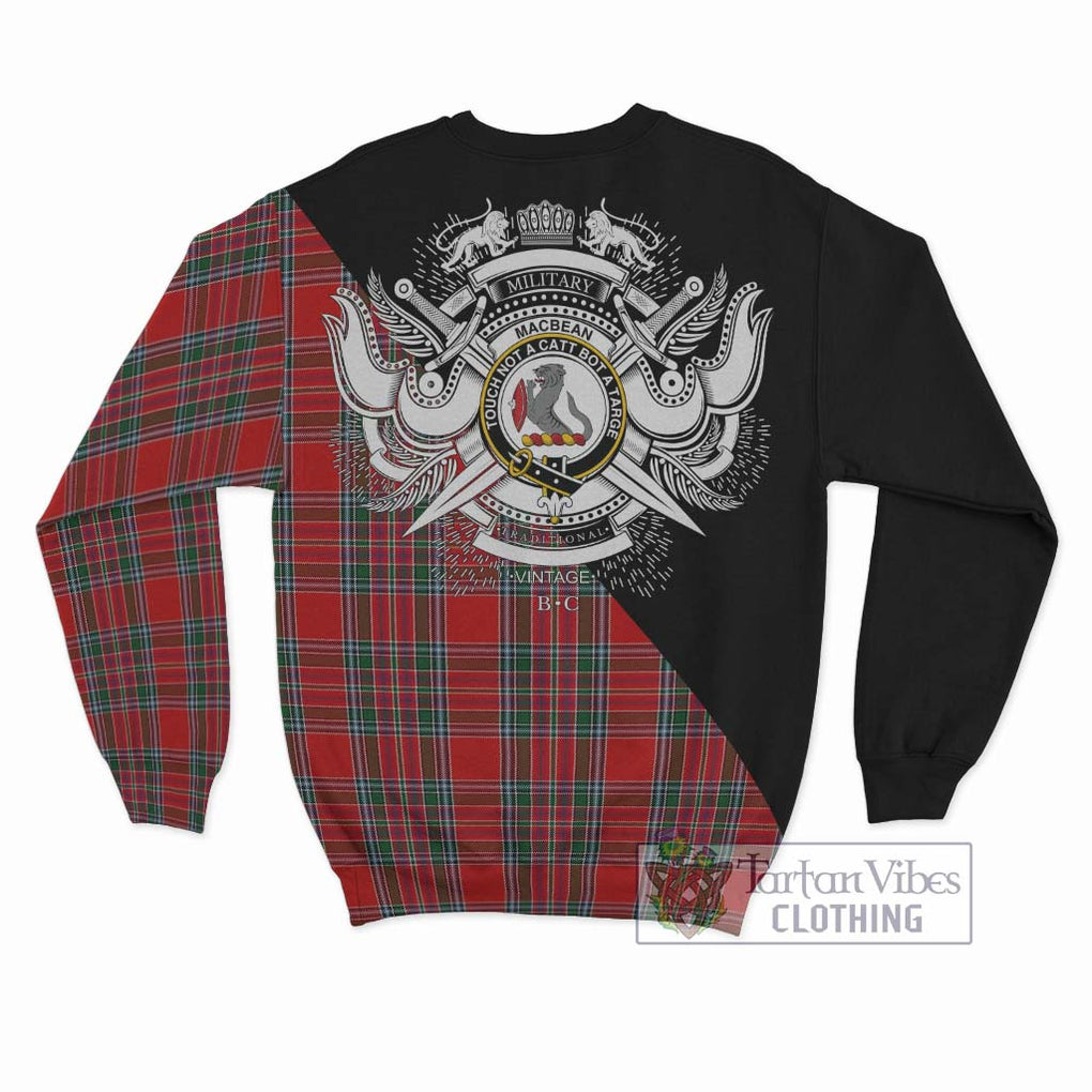 MacBean (MacBain) Tartan Sweatshirt with Family Crest and Military Logo Style - Tartan Vibes Clothing