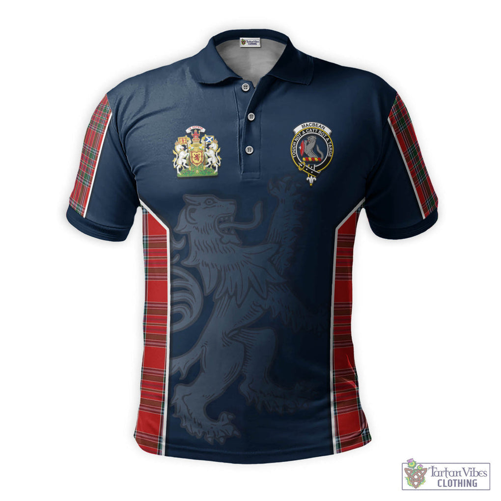 Tartan Vibes Clothing MacBean Tartan Men's Polo Shirt with Family Crest and Lion Rampant Vibes Sport Style