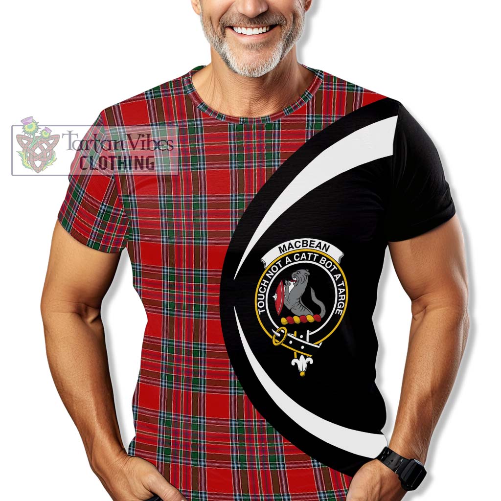 MacBean (MacBain) Tartan T-Shirt with Family Crest Circle Style - Tartan Vibes Clothing