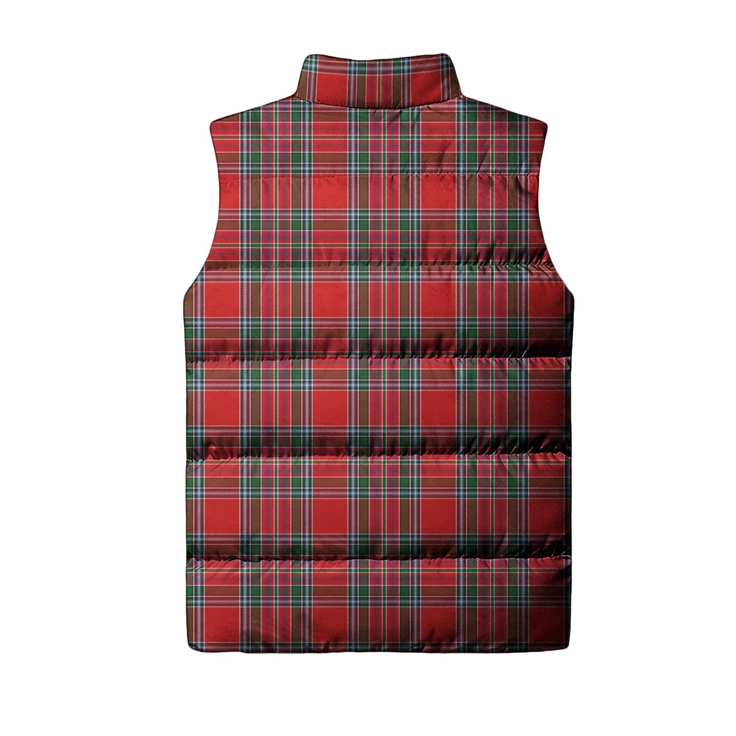 MacBean Tartan Sleeveless Puffer Jacket with Family Crest - Tartanvibesclothing