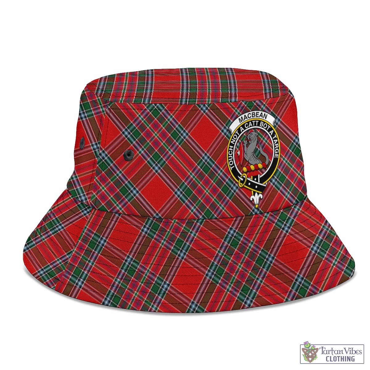 Tartan Vibes Clothing MacBean Tartan Bucket Hat with Family Crest