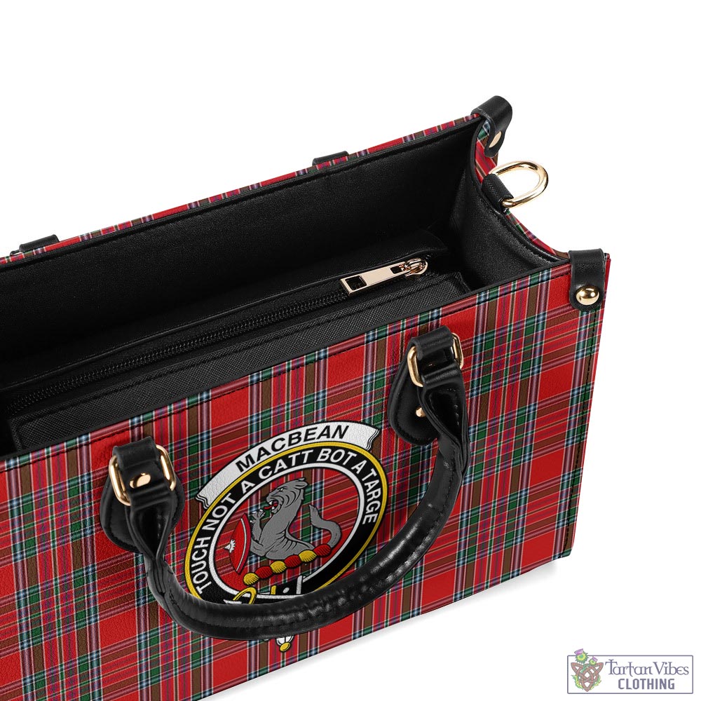 MacBean (MacBain) Tartan Luxury Leather Handbags with Family Crest - Tartan Vibes Clothing