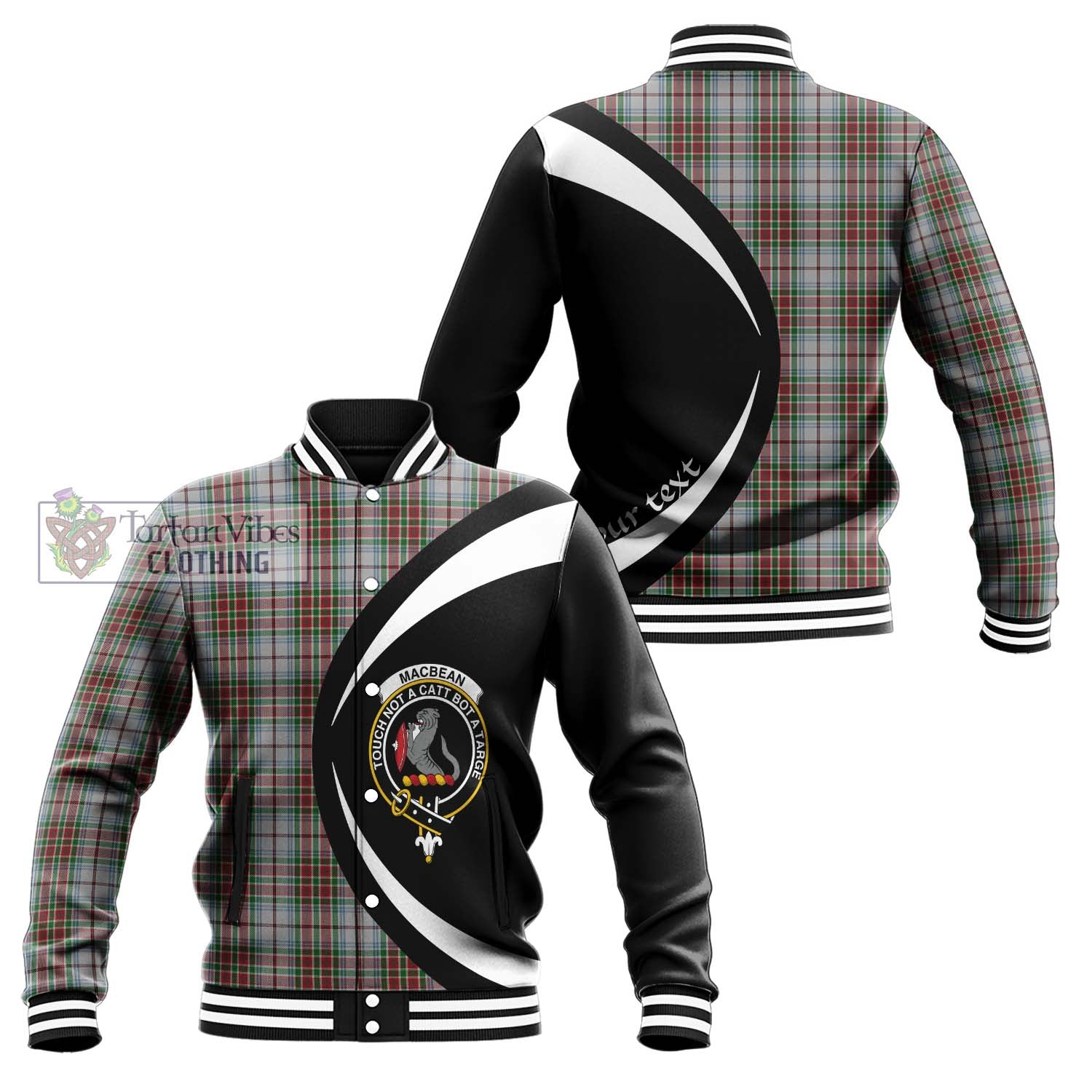 MacBean Dress Tartan Baseball Jacket with Family Crest Circle Style Unisex - Tartan Vibes Clothing