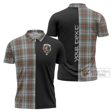 MacBean Dress Tartan Zipper Polo Shirt with Family Crest and Half Of Me Style Unisex - Tartan Vibes Clothing