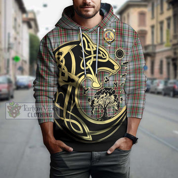 MacBean Dress Tartan Hoodie with Family Crest Celtic Wolf Style Zip Hoodie - Tartan Vibes Clothing