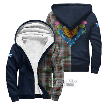 MacBean Dress Tartan Sherpa Hoodie Alba with Scottish Lion Royal Arm Half Style Unisex S - Tartan Vibes Clothing