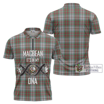 MacBean Dress Tartan Zipper Polo Shirt with Family Crest DNA In Me Style Unisex - Tartan Vibes Clothing