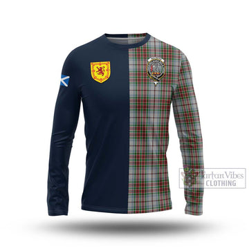 MacBean Dress Tartan Long Sleeve T-Shirt Alba with Scottish Lion Royal Arm Half Style Unisex - Tartan Vibes Clothing