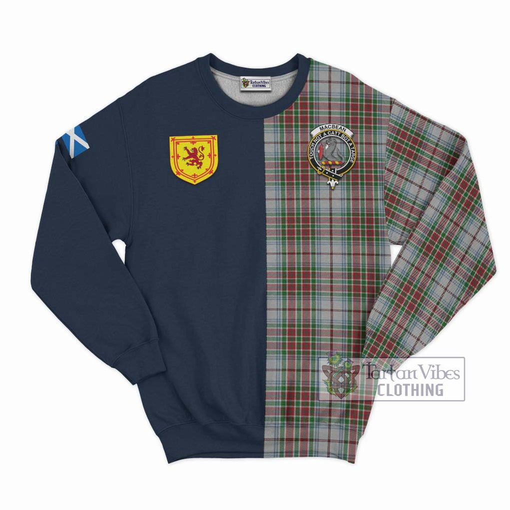 MacBean Dress Tartan Sweatshirt Alba with Scottish Lion Royal Arm Half Style Unisex - Tartan Vibes Clothing