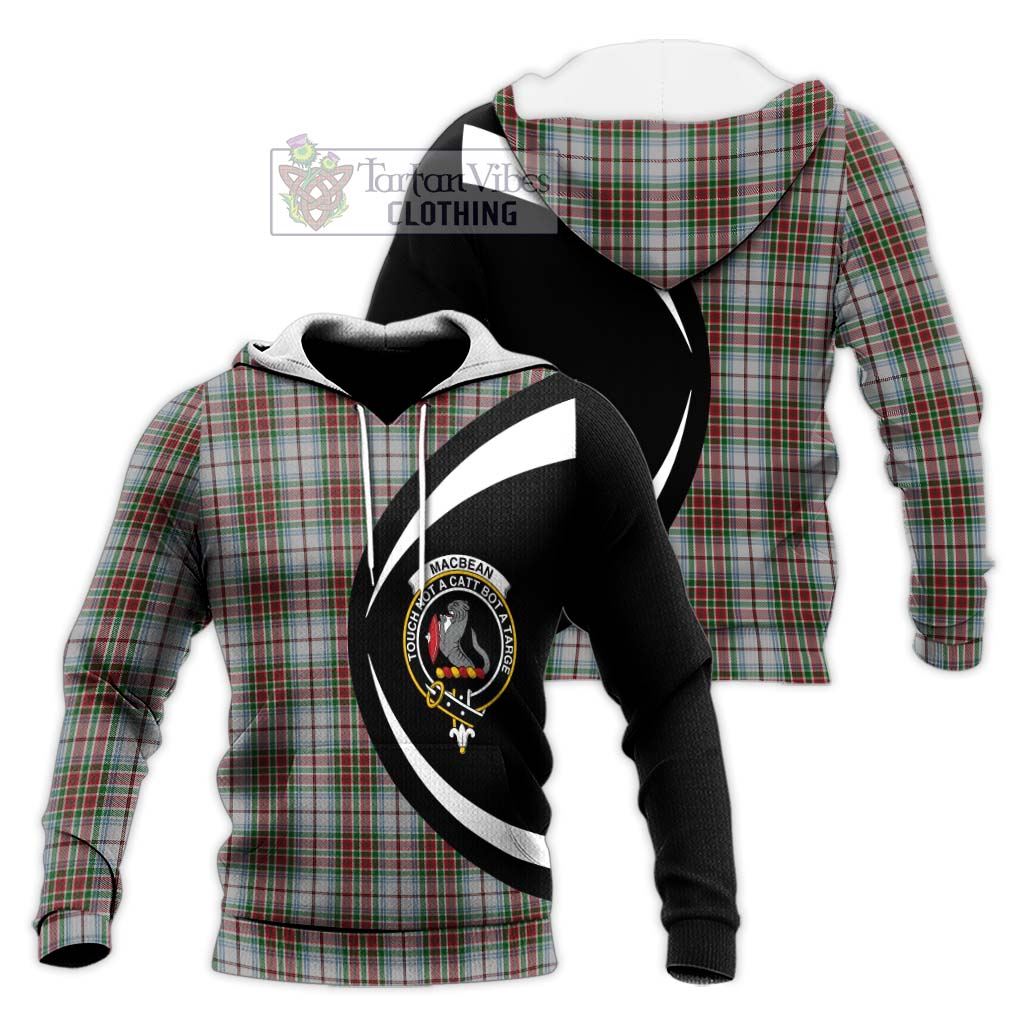 MacBean Dress Tartan Knitted Hoodie with Family Crest Circle Style Unisex Knitted Pullover Hoodie - Tartan Vibes Clothing